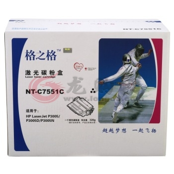 格之格 NT-C7551C 黑色硒鼓Q7551A （适用HP Laserjet P3005/P3005d/P3005N）